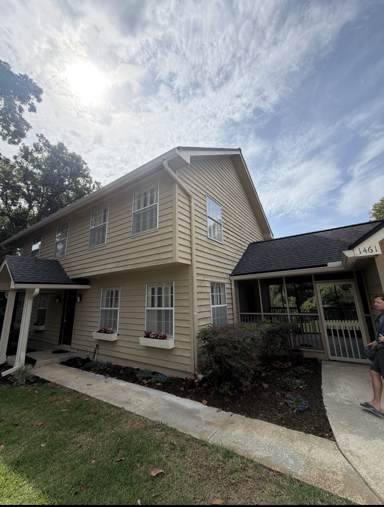 Full Exterior Repaint — Tan to Crisp White before