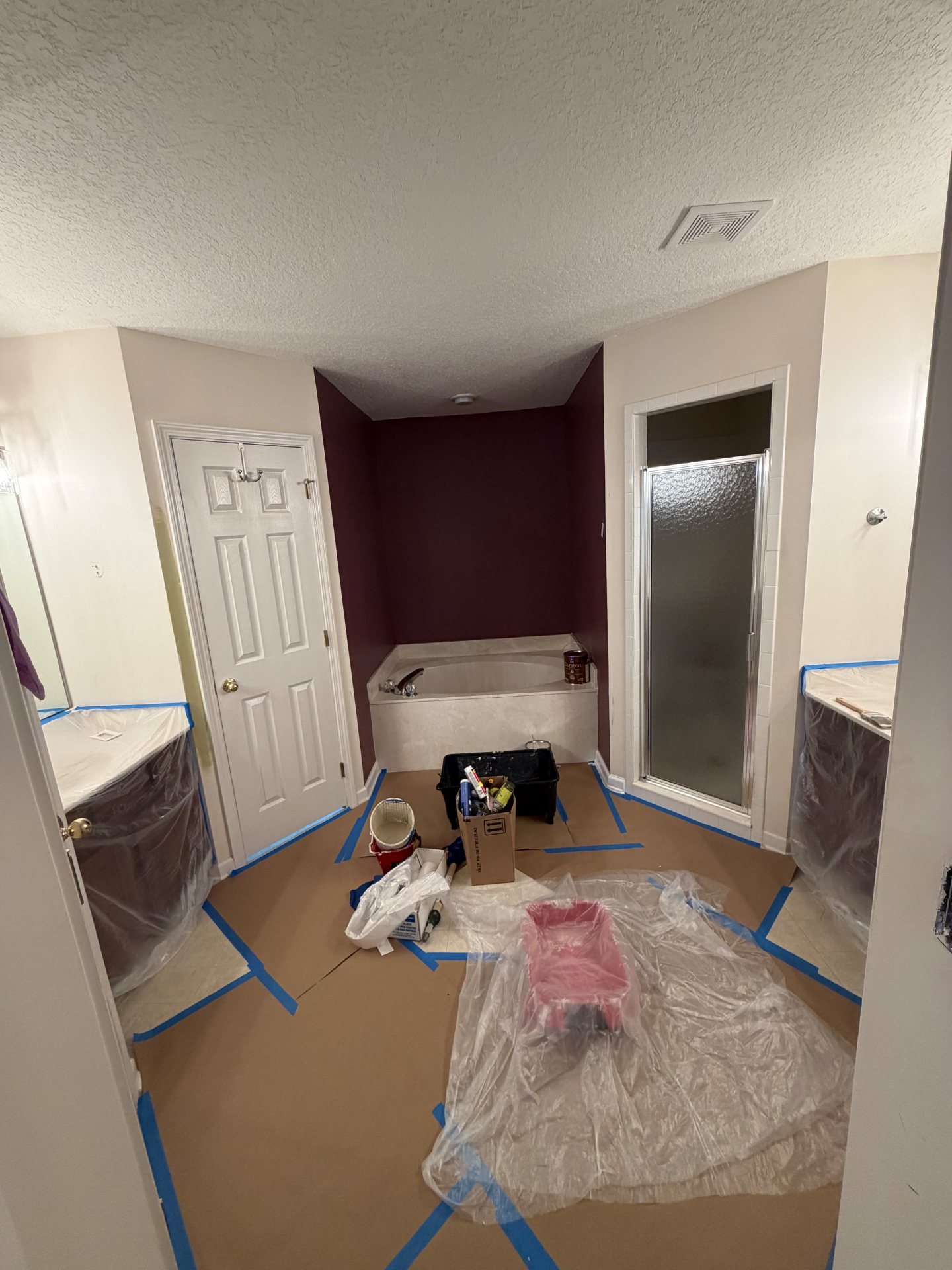 Déborah's Bathroom — Deep Burgundy to Soft Neutral before