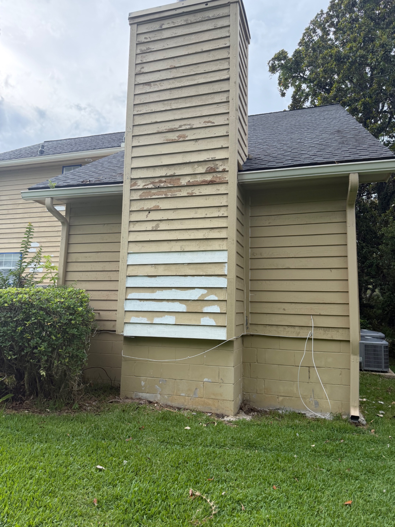 Chimney & Siding Restoration before